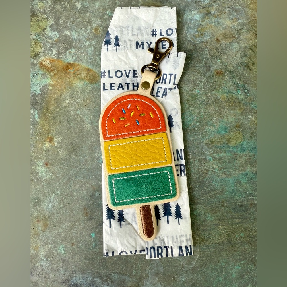 Portland leather goods Colorful Popsicle Keychain